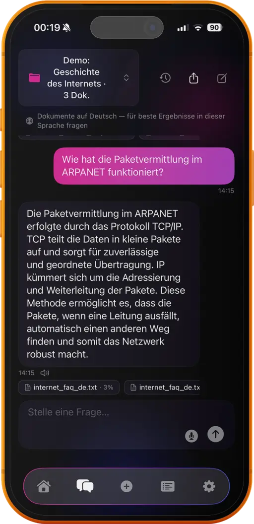 Noxidox auf dem iPhone: KI-Dokumentenanalyse direkt auf dem Gerät
